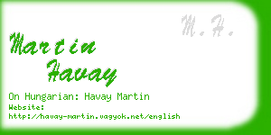 martin havay business card